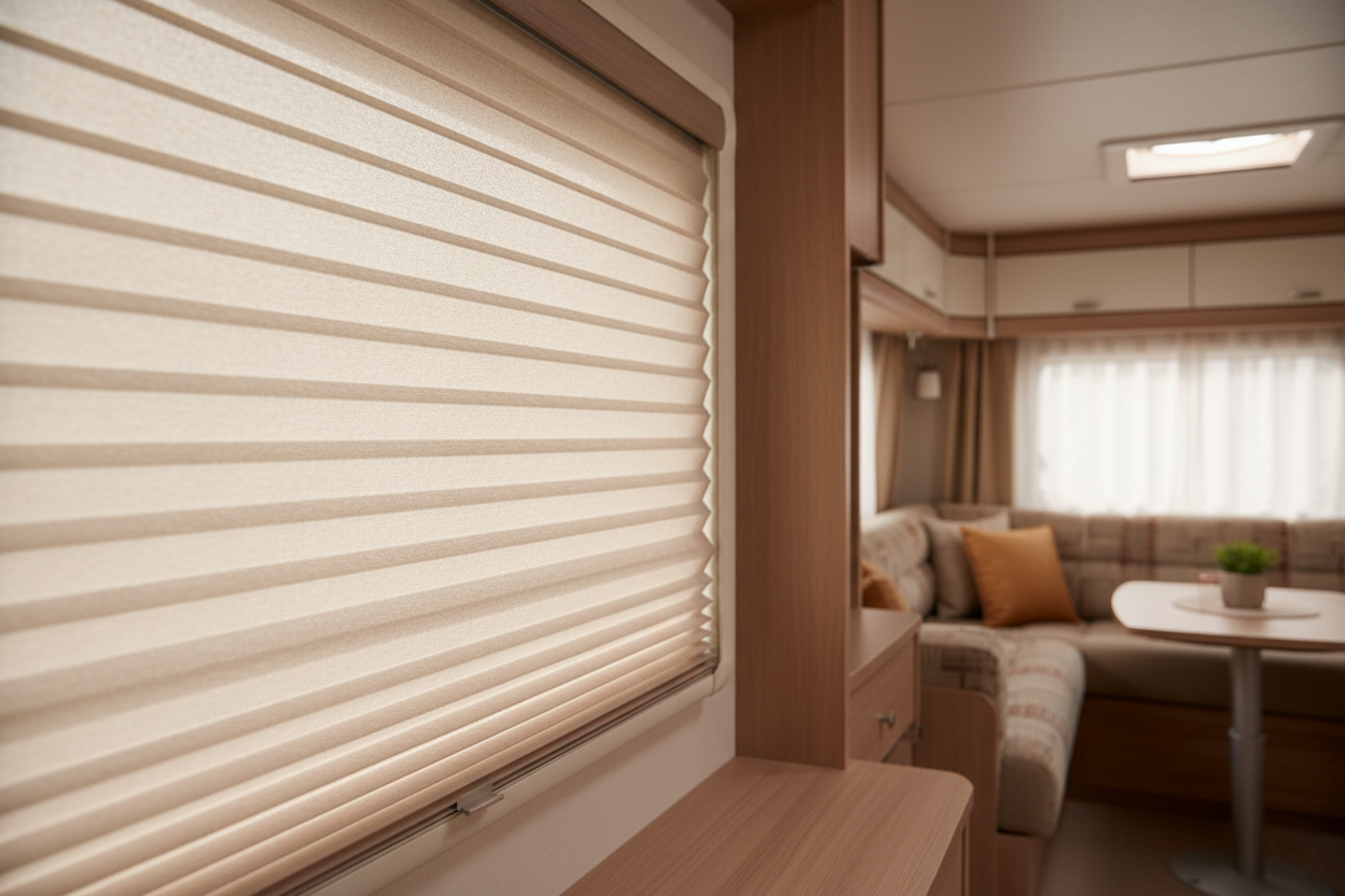 create an image of caravan blinds