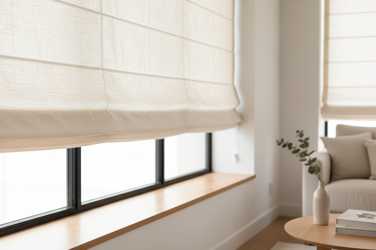 create an image of roman blinds