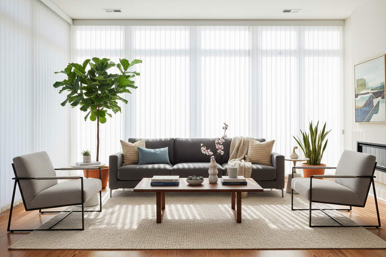 create lifestyle imagery for verticle blinds